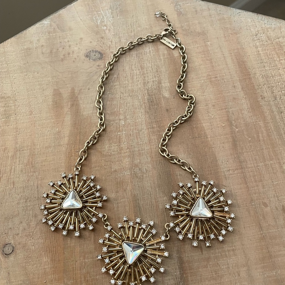 Gold tone Starburst Statement Necklace